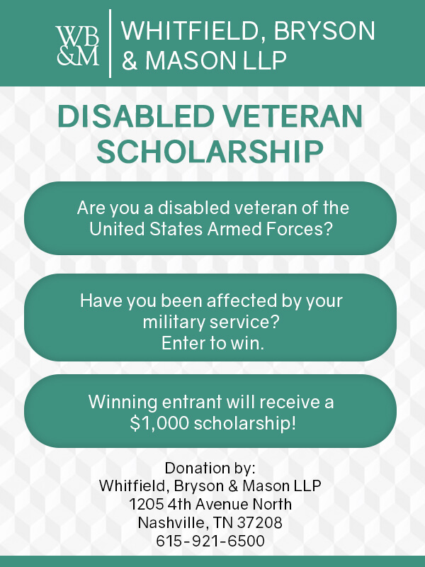 Disabled Veteran Student Scholarship Flyer